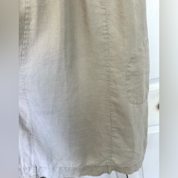 Sussan 100% Linen Taupe Smocked Sleeveless Dress-Size 8 - Picture 5 of 11